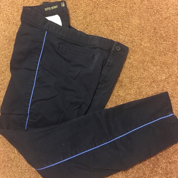 Gap Navy Super Skinny Ankle Khaki, Size 16 - Picture 4 of 4